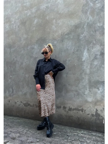 Panterkowa spódnica midi Roka